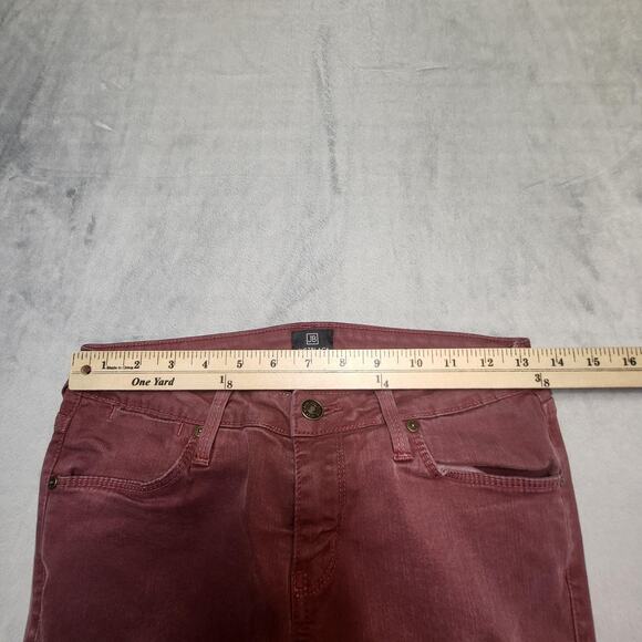 Just Black Pants Womens 27 Burgundy Skinny Ankle Zip Made USA Stretch Jegging - Picture 8 of 10